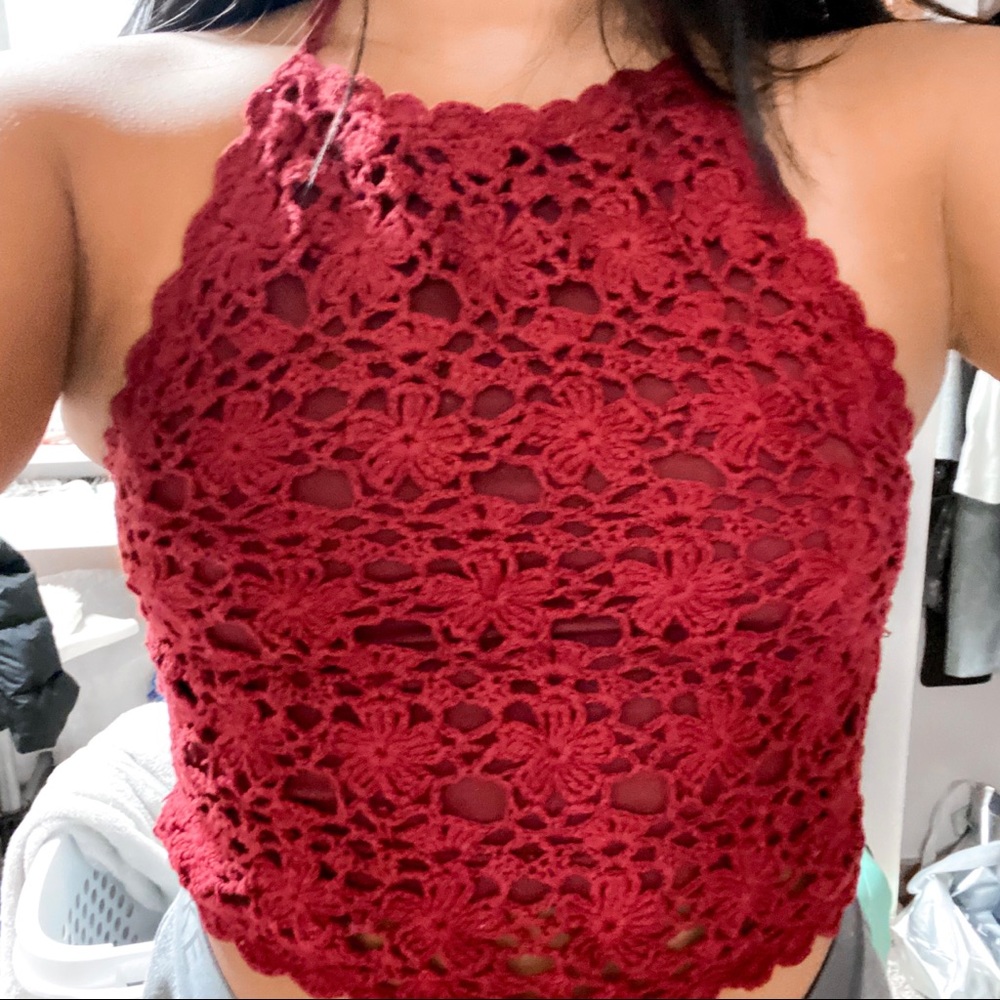 Lacey halter top